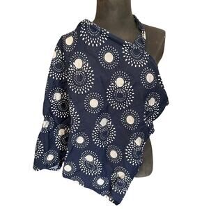 Udder Covers Women's Breast Feeding OS Blue White Cotton Adjustable Neck Straps